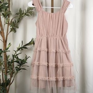 Girls' Pink Tulle Ruffle Party Dress Sz 14 (K1)